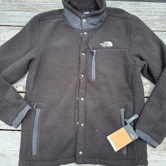 THE NORTH FACE Parkview Fleece Jacket MENS BLACK/GREY NWT SIZE LARGE